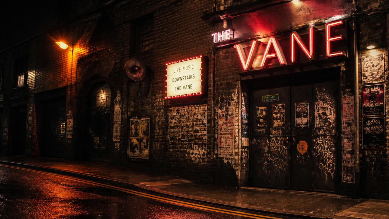 The Vane music venue at night